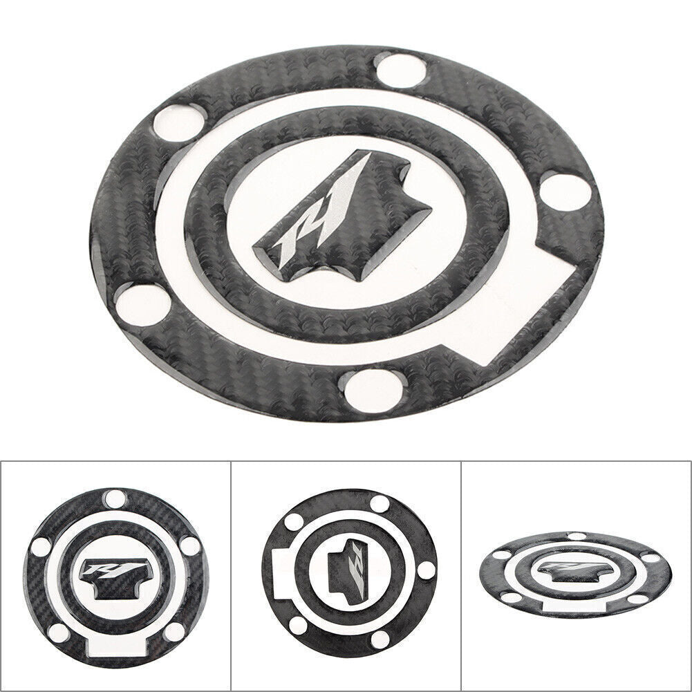 Gas Cap Cover Fuel Tank 3D Decal Fit for Yamaha YZF1000 YZF-R1 R1M Real Carbon Fiber