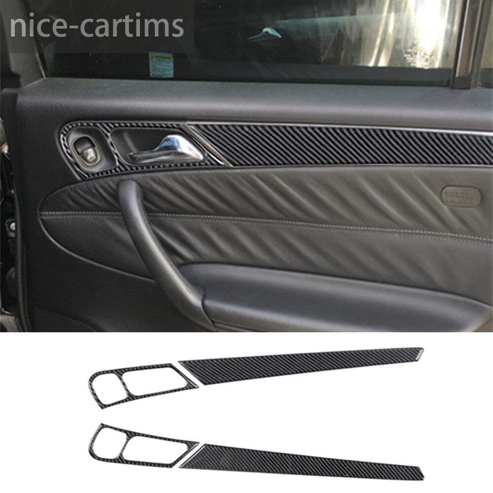 Carbon Fiber Interior Rear Door Handle Panel Cover for Benz C Class W203 2005-07