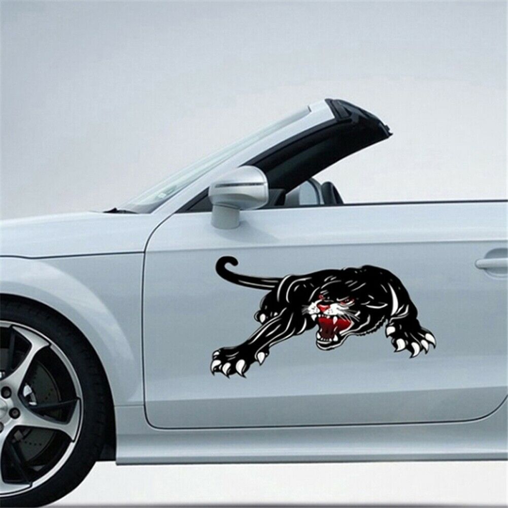 Car Truck Hood Side Body Vinyl Black Leopard Graphic Emblem Sticker DIY