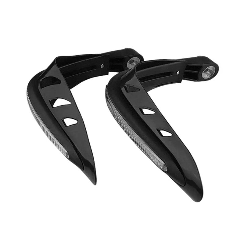 2Pcs Motorcycle White Turn Signal LED light Handguard Protector Windproof Cover