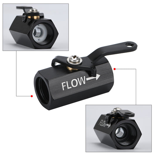 Aluminum AN10 Inline Fuel Shut Off Valve Cut Off w/ Cable Lever 10AN