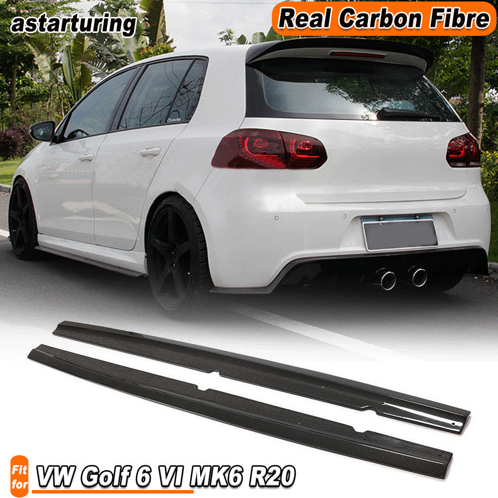 REAL CARBON Side Skirts Spoiler Lip Splitter Fit for VW for Golf 6 VI MK6 R20 10-13