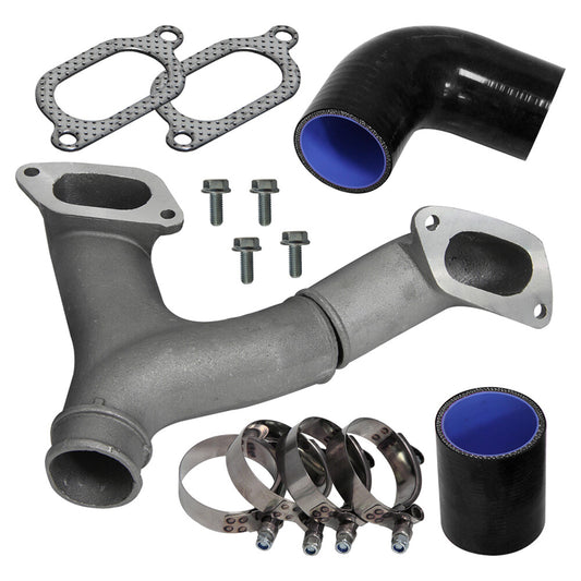 Fits 02-07 for Subaru Impreza WRX/STI Upgrade Intercooler Y-Pipe + Black Couplers