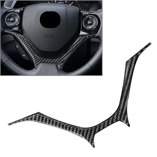 Carbon Fiber Car Steering Wheel Panel Cover Trim Fit for Honda for Civic 9th 2012-15