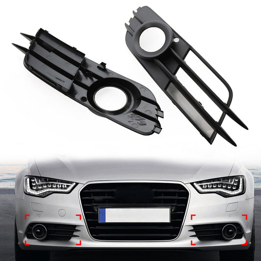 Front Bumper Fog Light Grille for Audi A6 C7 2012-2015 4G0807682G / 4G0807681A