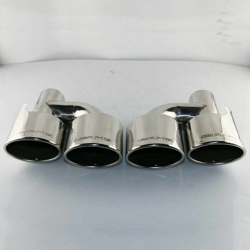 2.5'' Engraved AMG Dual Exhaust Tip for Mercedes-Benz 240mm Width Difffuser