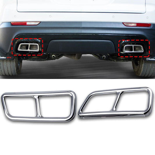 FOR 2019-2023 for Cadillac XT4 Stainless Steel Rear Cylinder Exhaust Pipe Cover 2PCS
