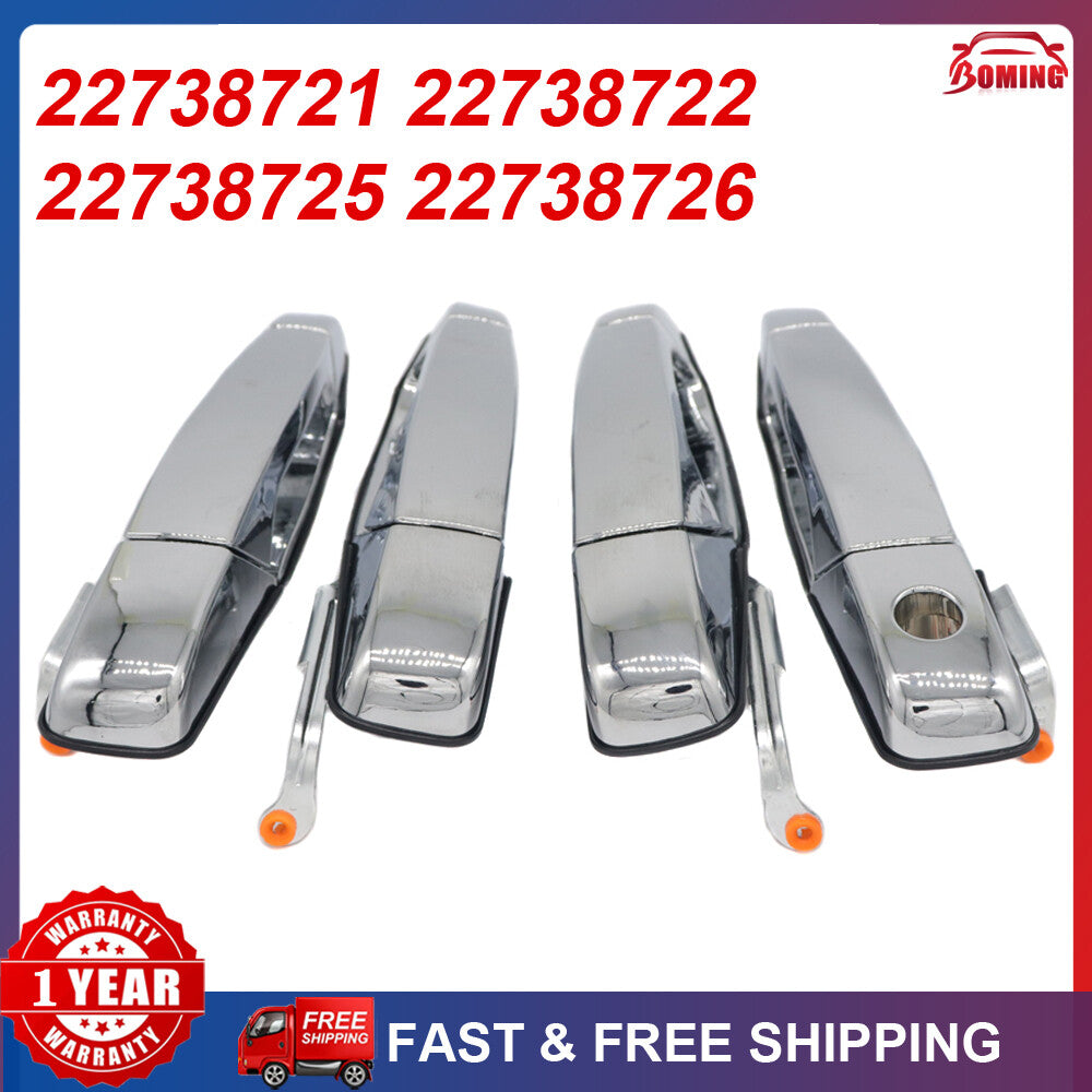 Front Rear Chrome Door Handle for Chevy Tahoe for GMC for Yukon for Sierra 1500 Denali 07-13