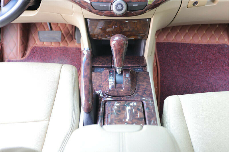 Wood Grain Look Gear Shift Panel Cover Trim Stickers for Honda Accord 2008-2012
