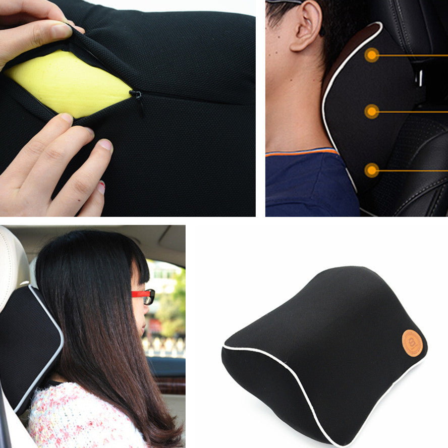 Car Space Memory Foam Neck Pillow for Seat Headrest Support Pad Cushion Comfort BK