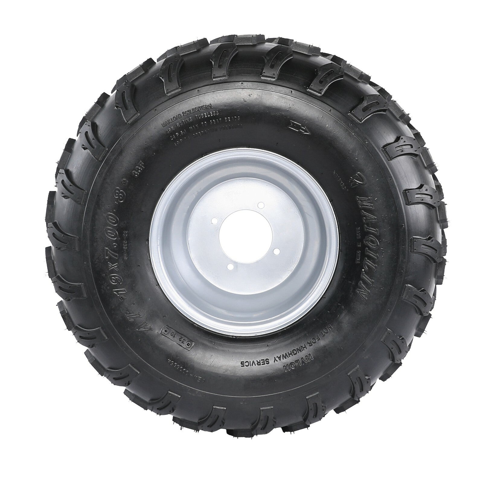 Set of 2 ATV Wheels 8 inch Tyres 19x7-8 19x7.00-8 Tyre Rim 4 Stud Quad Go Kart