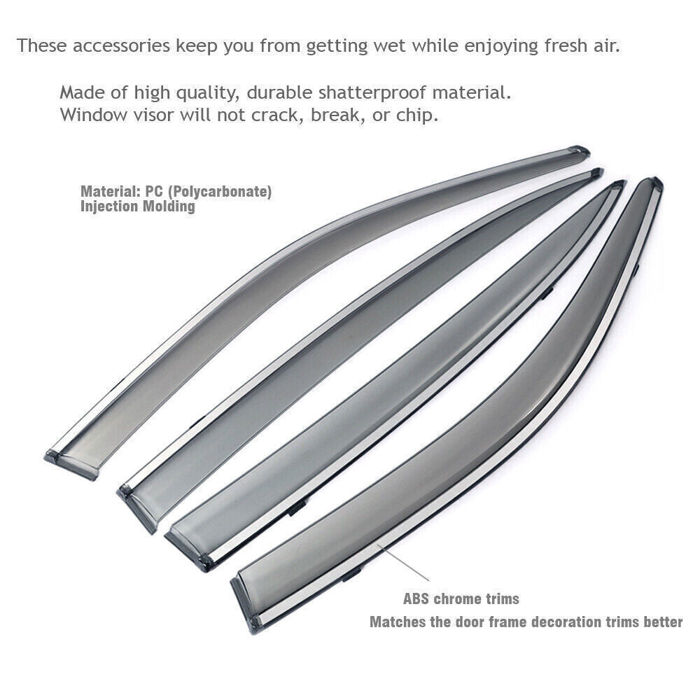 4X Sun/Rain Guard Window Visor Wind Deflector for 23-2024 for Mercedes C-Class Sedan