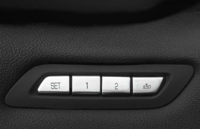 Fit for Cadillac XT4 2019-2023 Silver for Seat Memory Switch Button Cover Decor 4pcs