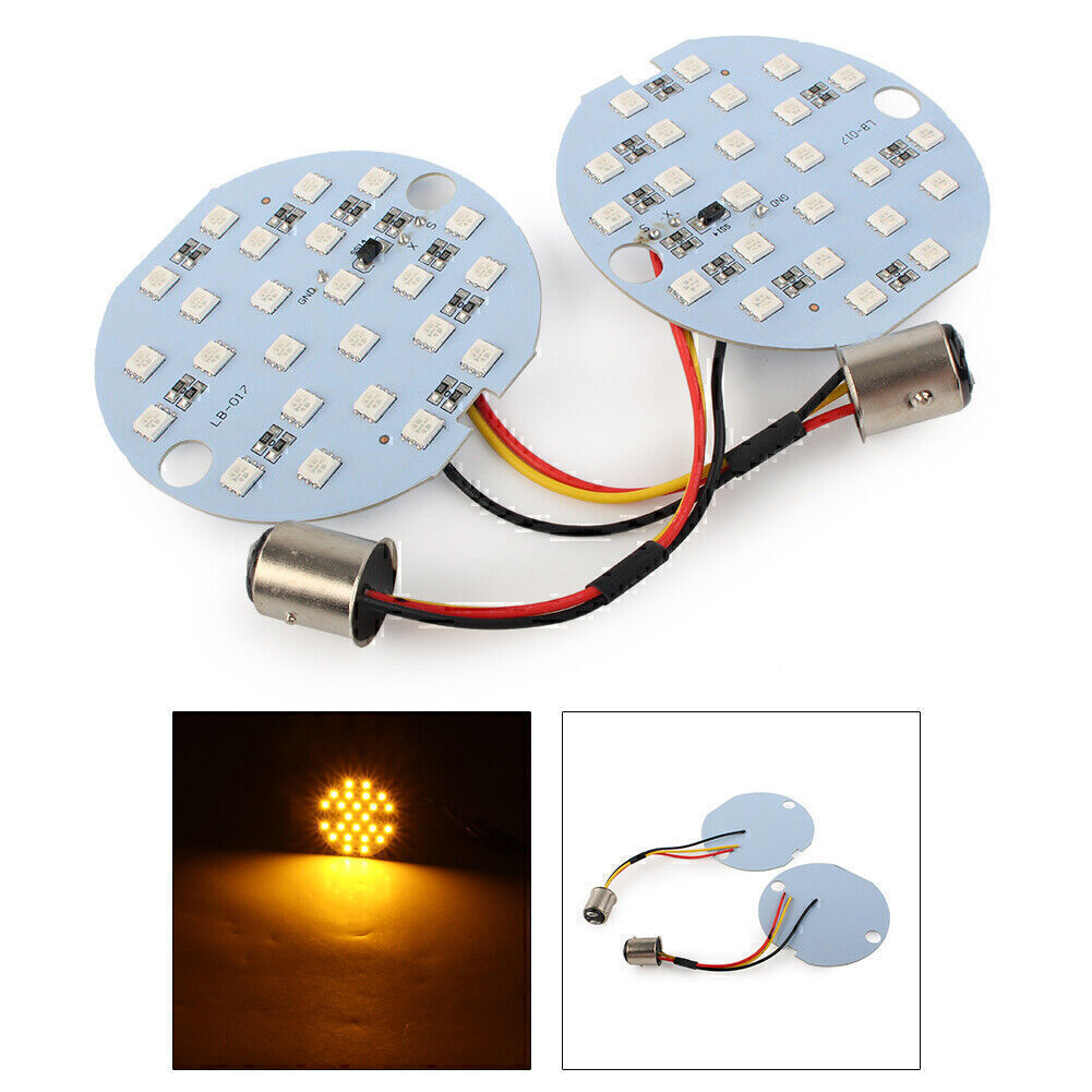 1157 LED Turn Signal Amber Light Daytime Running Panel Lamp fit for Harley Softail