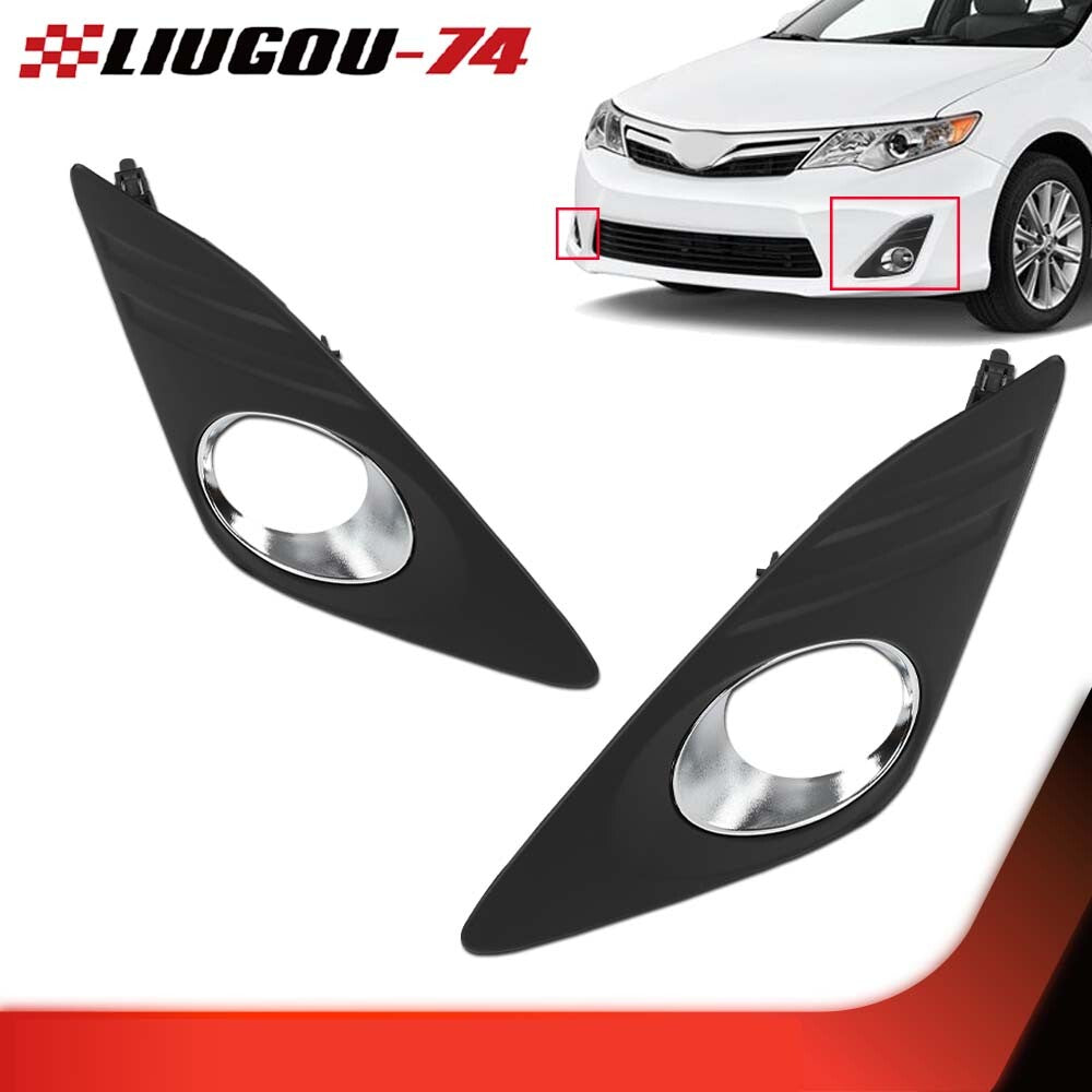 2-piece front fog light grille covers for 2012 and 2013 for Toyota for Camry,black.