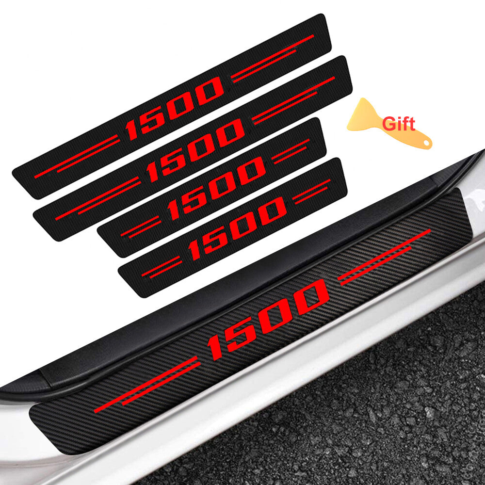 4x Red Cab Door Sill Step Plate Scuff Cover Protectors for Ram 1500 Accessories
