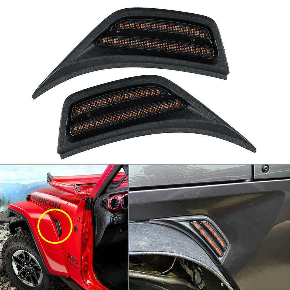 Front LED Fender Side Marker Light Turn Signal Lamp Fit for Jeep for wrangler JL 2018-20