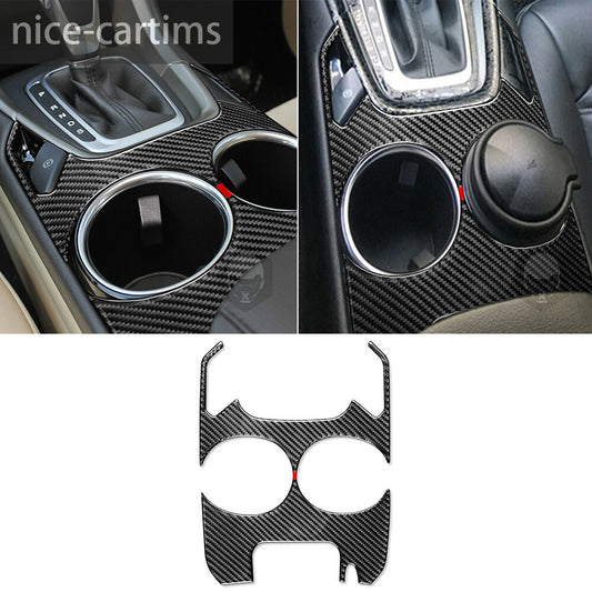 Carbon Fiber Gear Shift Water Cup Holder Trim Fit for Ford Fusion Mondeo 2013-16