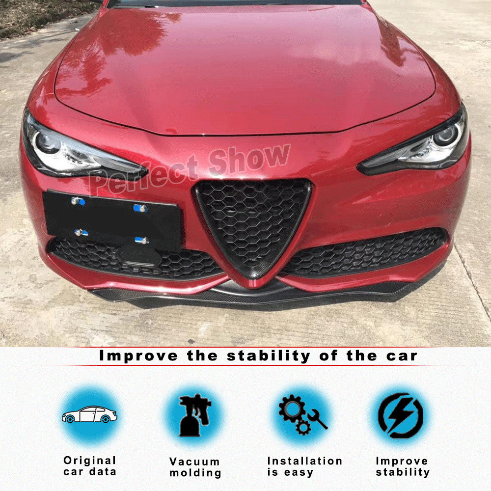 Carbon Front Grill Mesh Frame Cover Fit for Alfa Romeo Giulia Sport Quadrifoglio