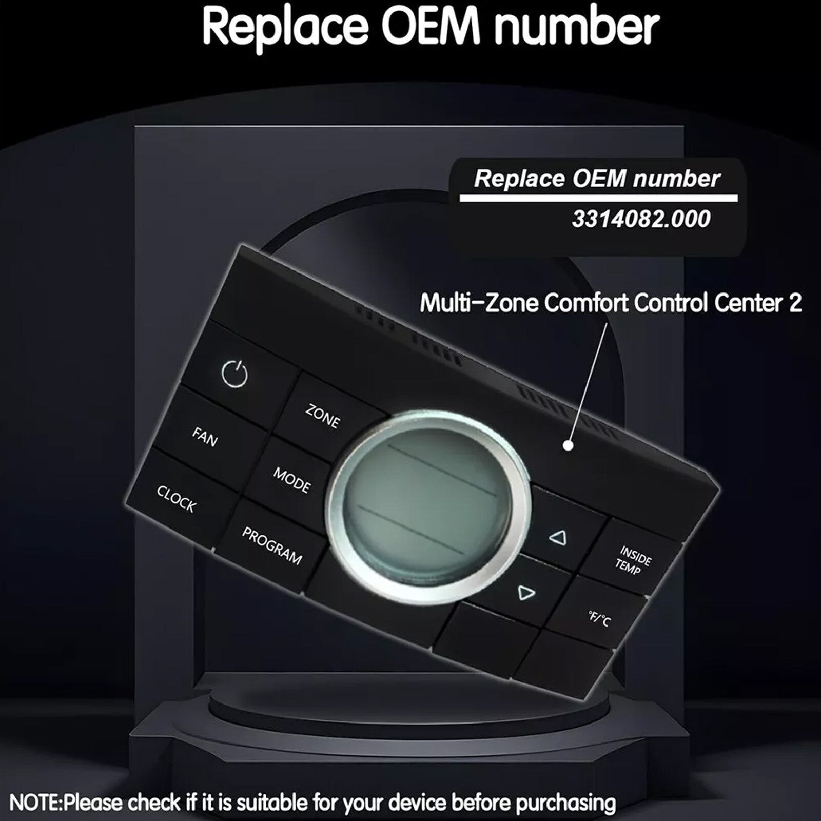 3314082.000 RV Multi-Zone Comfort Control Center II Thermostat Black 10-Button