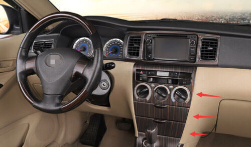 3X Center Console AC Knob Cover Trim for Toyota for Corolla 03-08 Matte Wood Grain