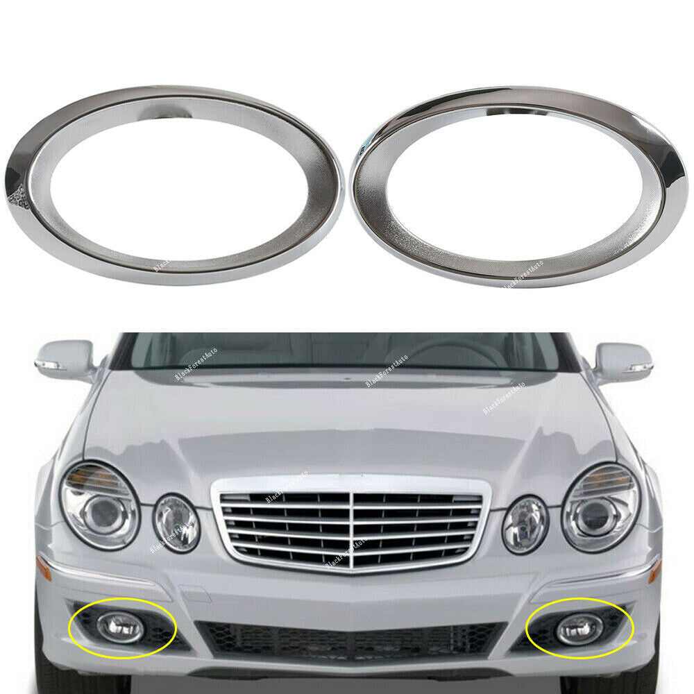2X RH LH Bumper Fog Lamp Bezel Trim Chrome for Benz S211 W211 E-CLASS W211