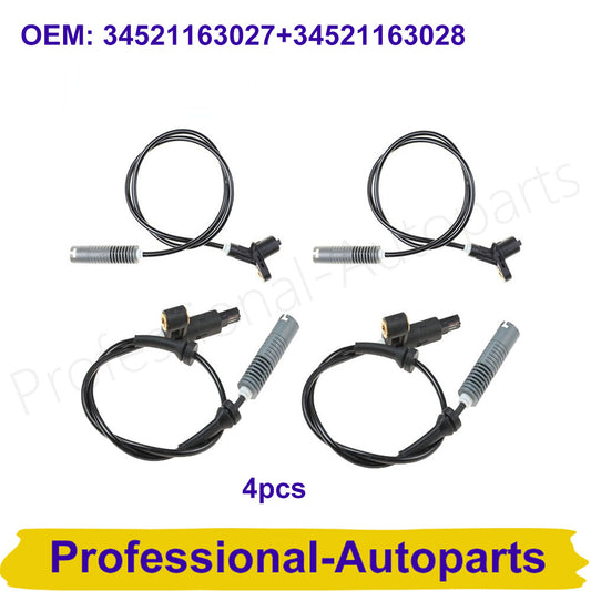 4-piece set of ABS wheel speed sensors (front and rear) suitable for BMW 318, 320, 323, 325, 328, M3.