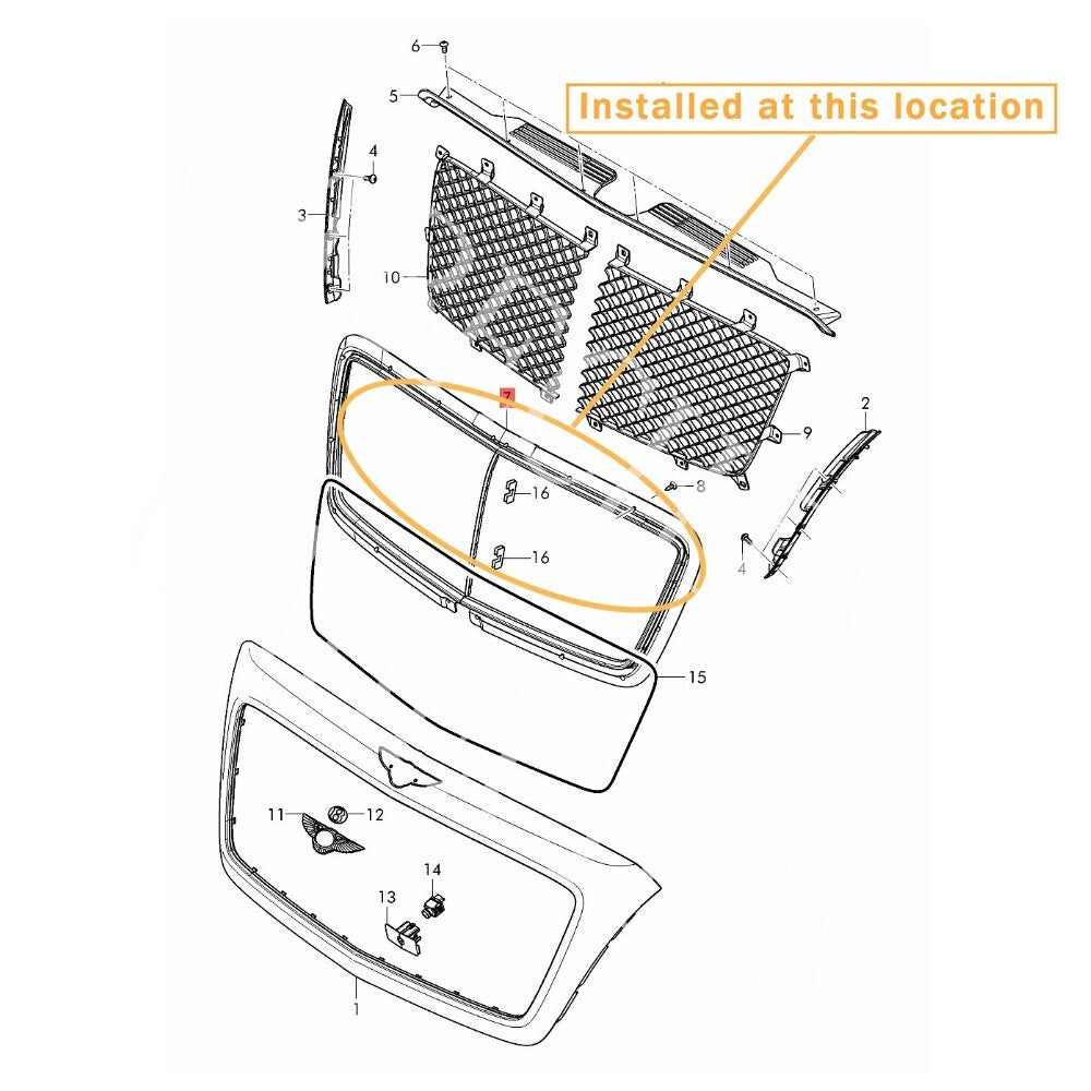 Equipment Manufacturer: 36A853667- (This refers to a radiator grill with chrome trim suitable for Bentley for Bentayga 17-20 models.)