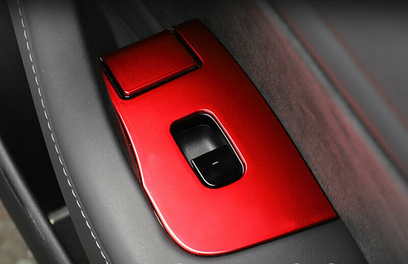 for Tesla Model 3 2017-2023 Red interior Window Lift Panel Switch Cover Trim 6x