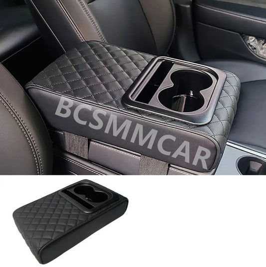 PU Leather Car Armrest Pad Cover Auto Center Console Box Cushion Mat Organizer