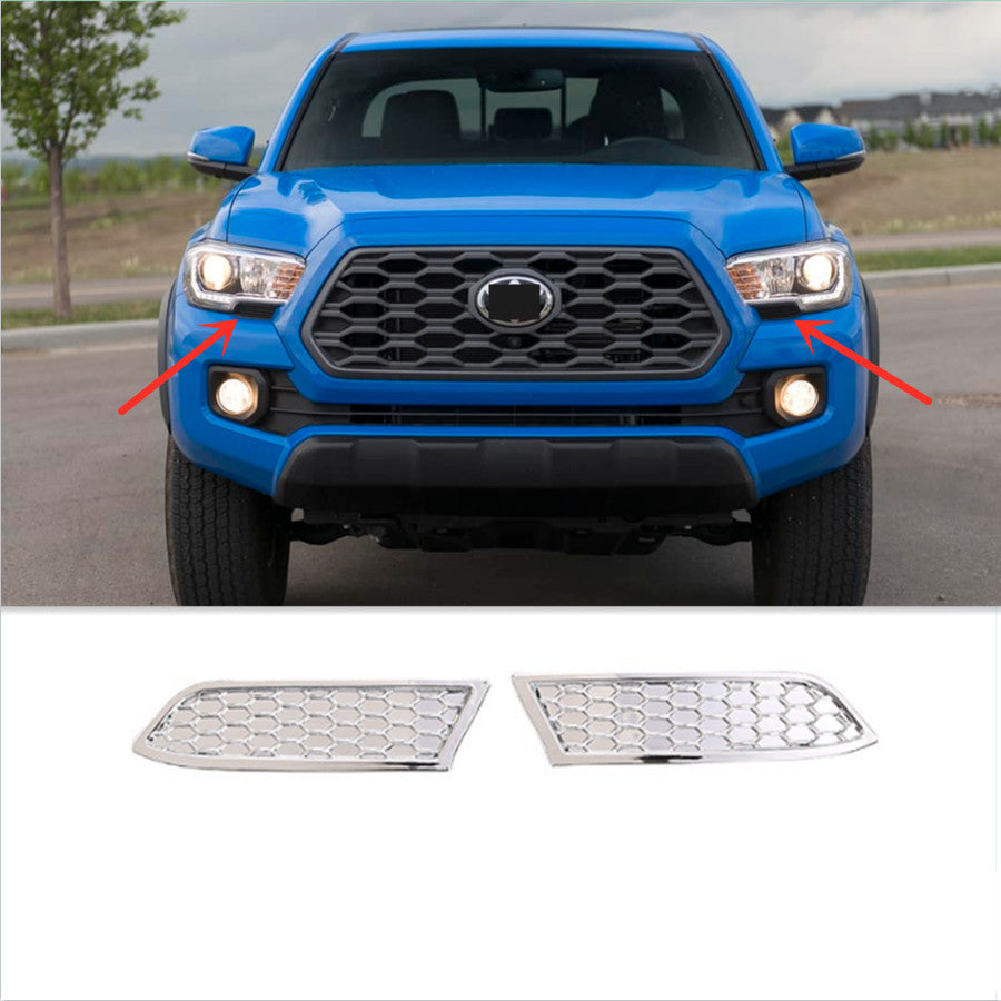 Chrome headlight trim bezels suitable for Toyota Tacoma 2016 - 2023
