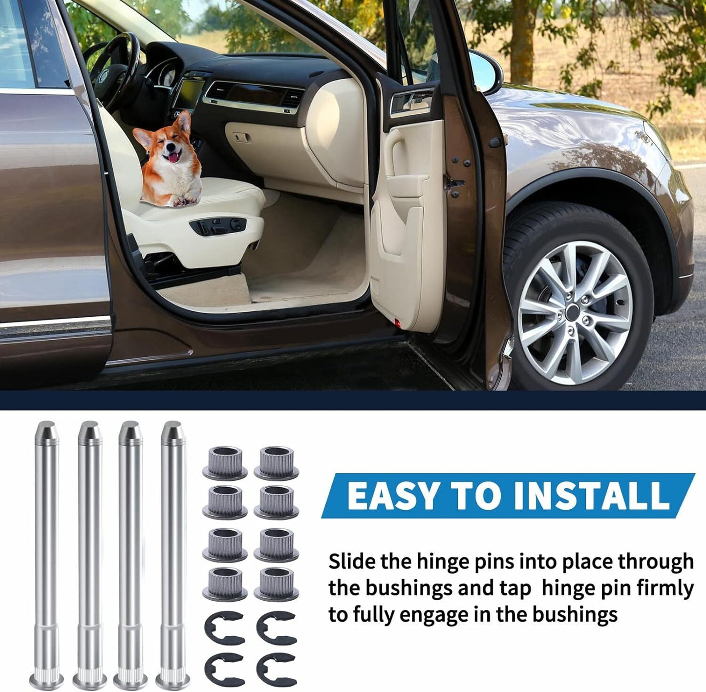 Door hinge pin bushing repair kit for Chevrolet 1994-2004 for GMC full-size truck SUVs.