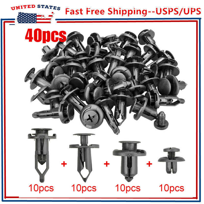 40x Automotive Body Plastics Sales Rivets Wheel Chassis Liners Fasteners Decorative Molds