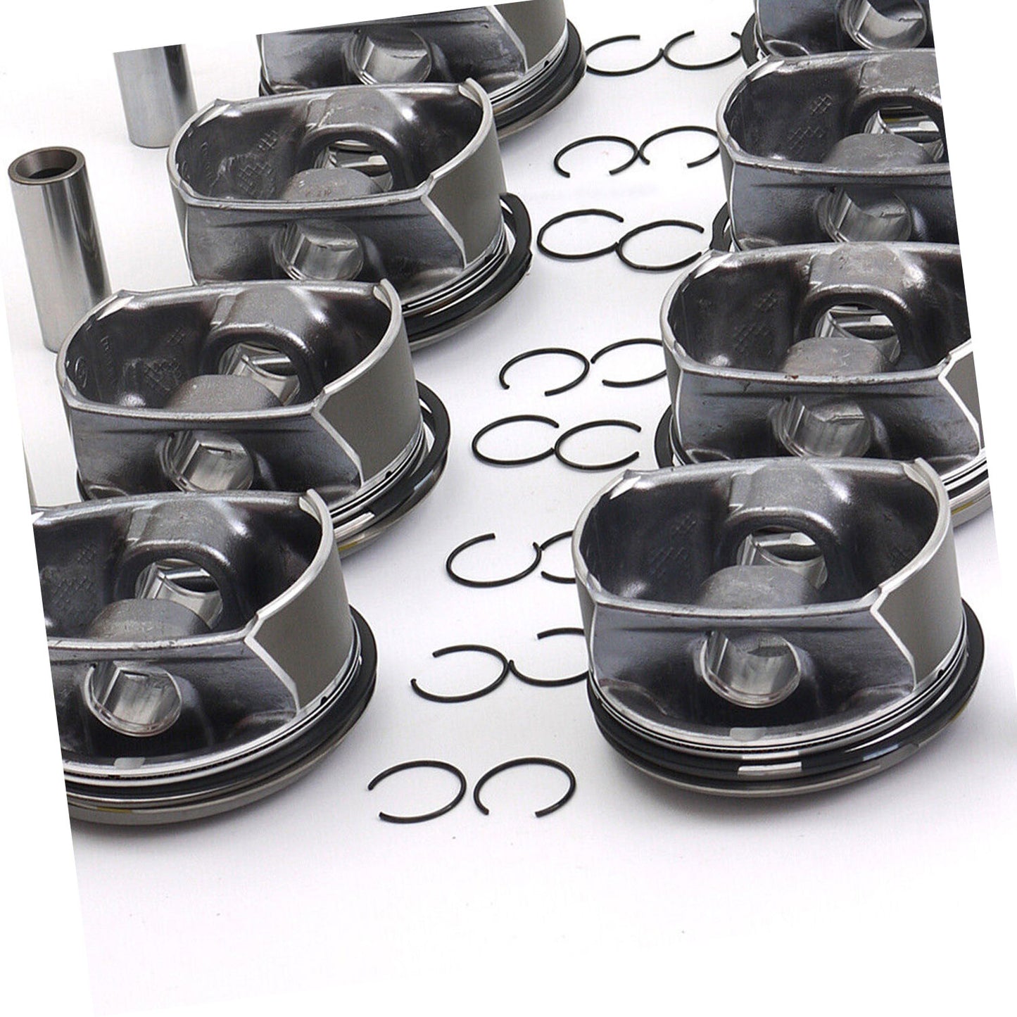 8x Pistons  Rings Kit for Porsche for Cayenne for Panamera S GTS 957 970 4.8L V8