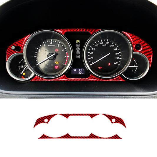 Red Carbon Fiber Interior Speedometer Panel Cover Trim for Mazda CX-9 2010-2015