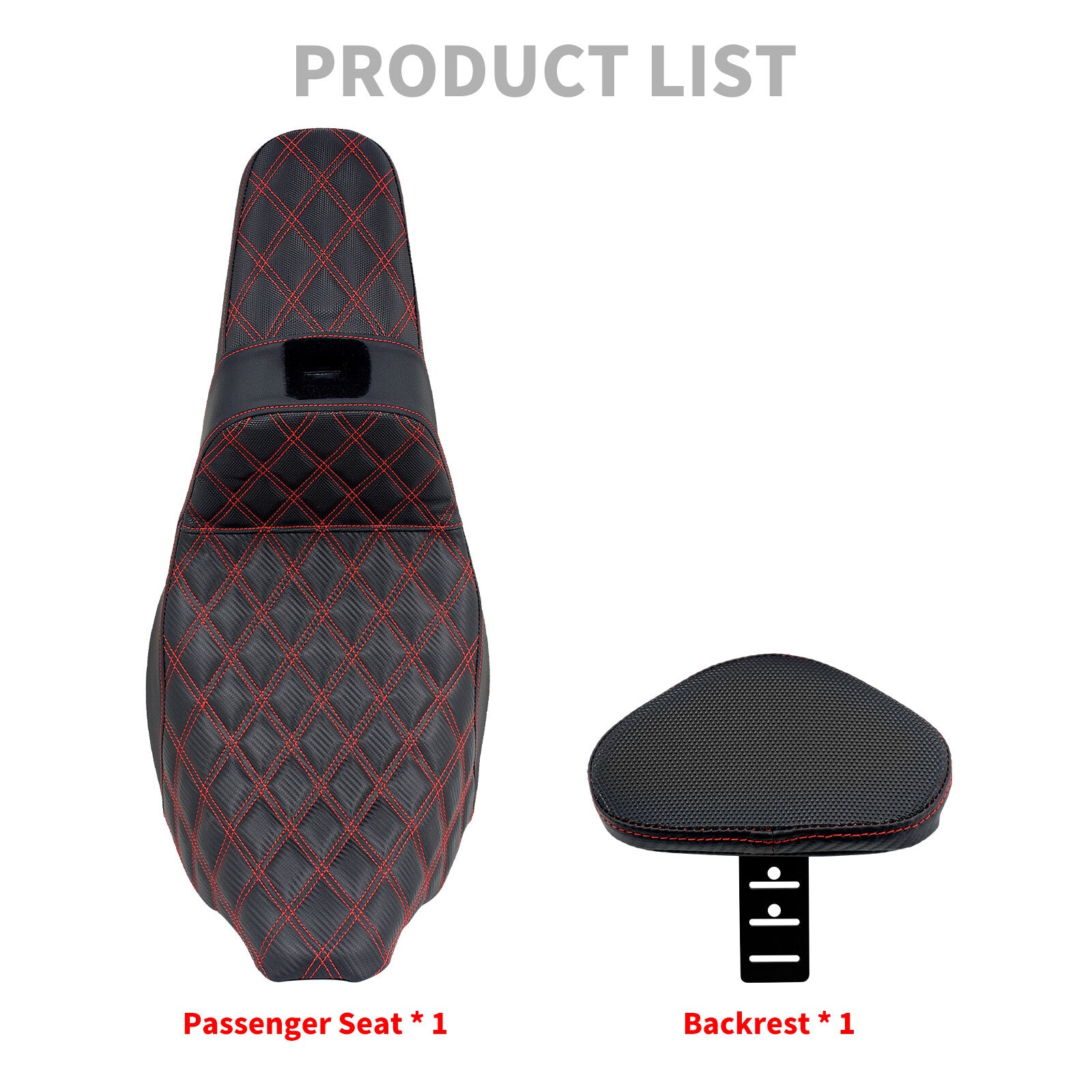 Driver Passenger for Seat Red Line w/ Backrest for Harley Street Road Glide 09-2023