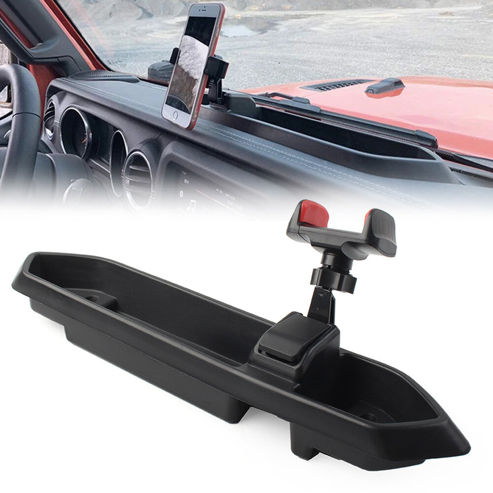 Dash Tray Mount Phone Holder With Storage Box Fit for Jeep for Wrangler JL 2018-2023