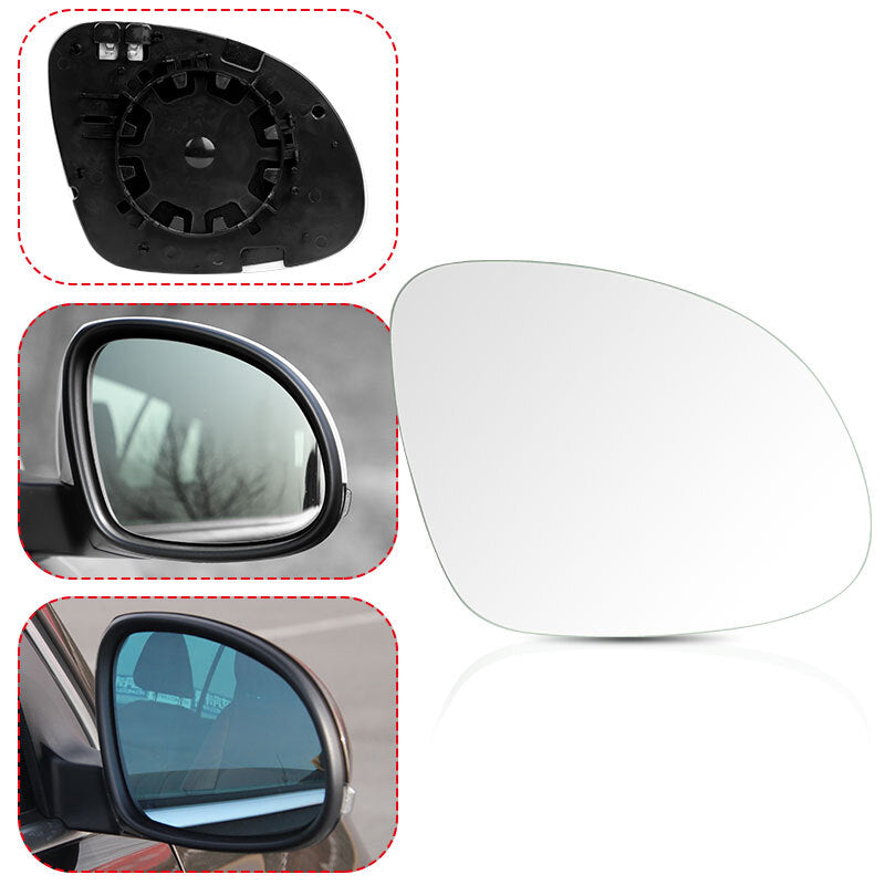 Mirror Glass Heated w/Backing Plate for 2009-2017 for VW for Tiguan Right Passenger Side