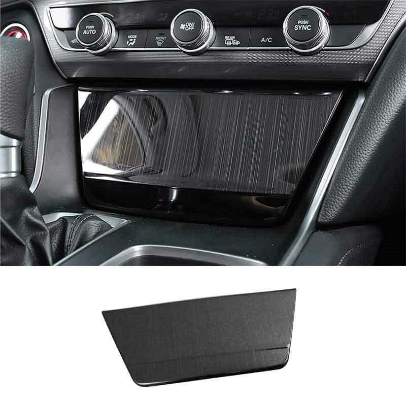 for Honda Accord 2018-2022 Black Stainless Console Cigarette Lighter Panel Trim