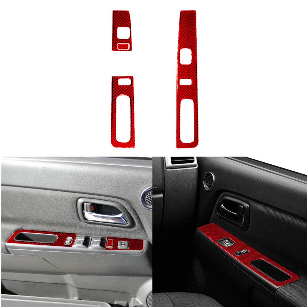 Red Carbon Fiber Front Door Control Cover For Colorado 2004-2012/ for Canyon 2005-12