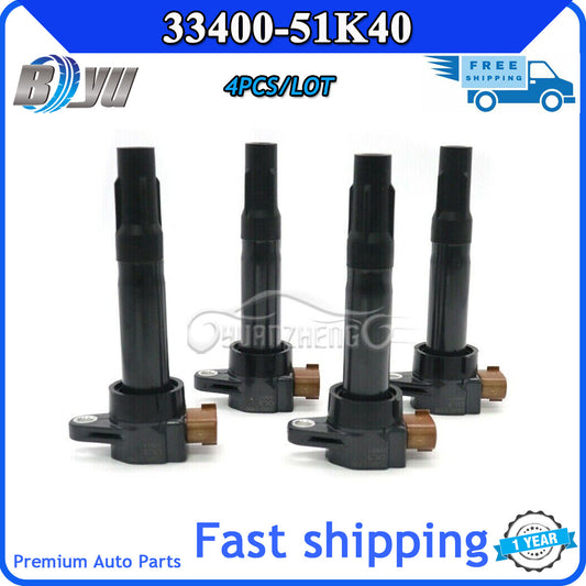 4x 33400-51K40 Ignition Coil for Suzuki Grand Vitara Kizashi for Swift SX GN10615 CN