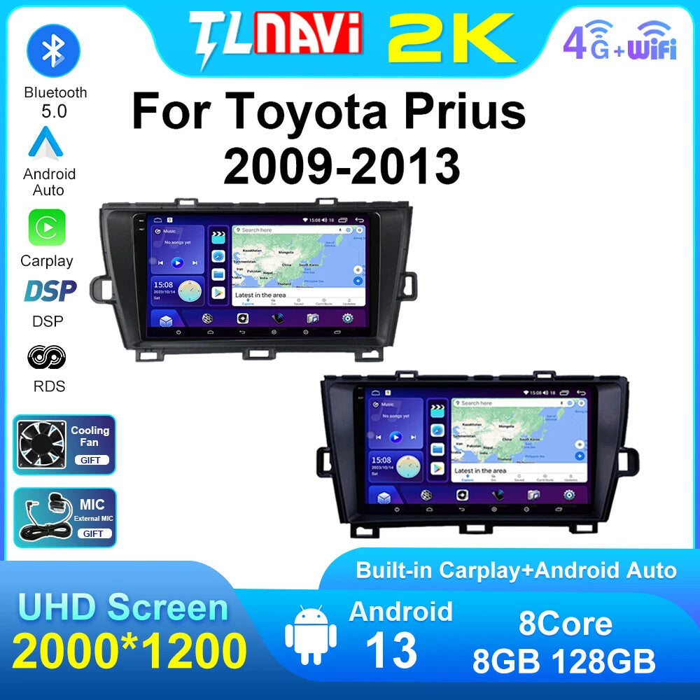 for Toyota Prius 30 Multimedia Stereo Android AUTO Radio Player GPS Navigation