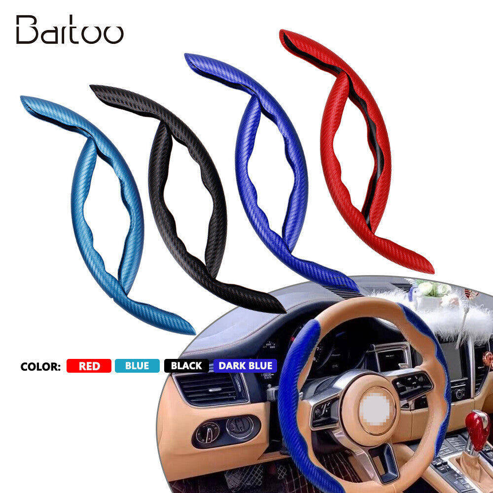 2x Universal Carbon Fiber Car Steering Wheel Booster Non-Slip Cover Accessories