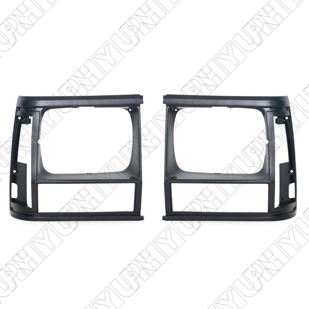 For 1991-1996 for Jeep Cherokee Black Headlight Bezel LH RH Set 55034078 55034079