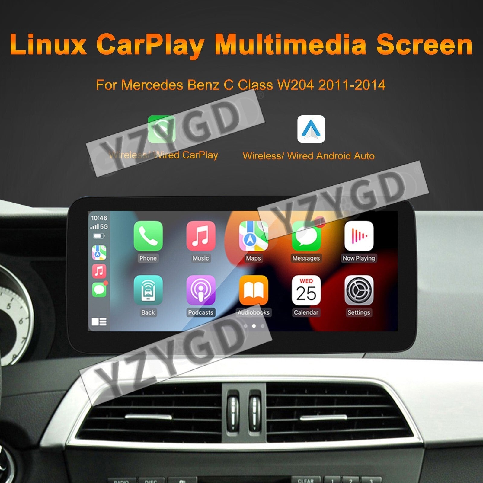 12.3 CarPlay Multimedia for Mercedes for Benz C W204 2011-2014 Touchscreen Player