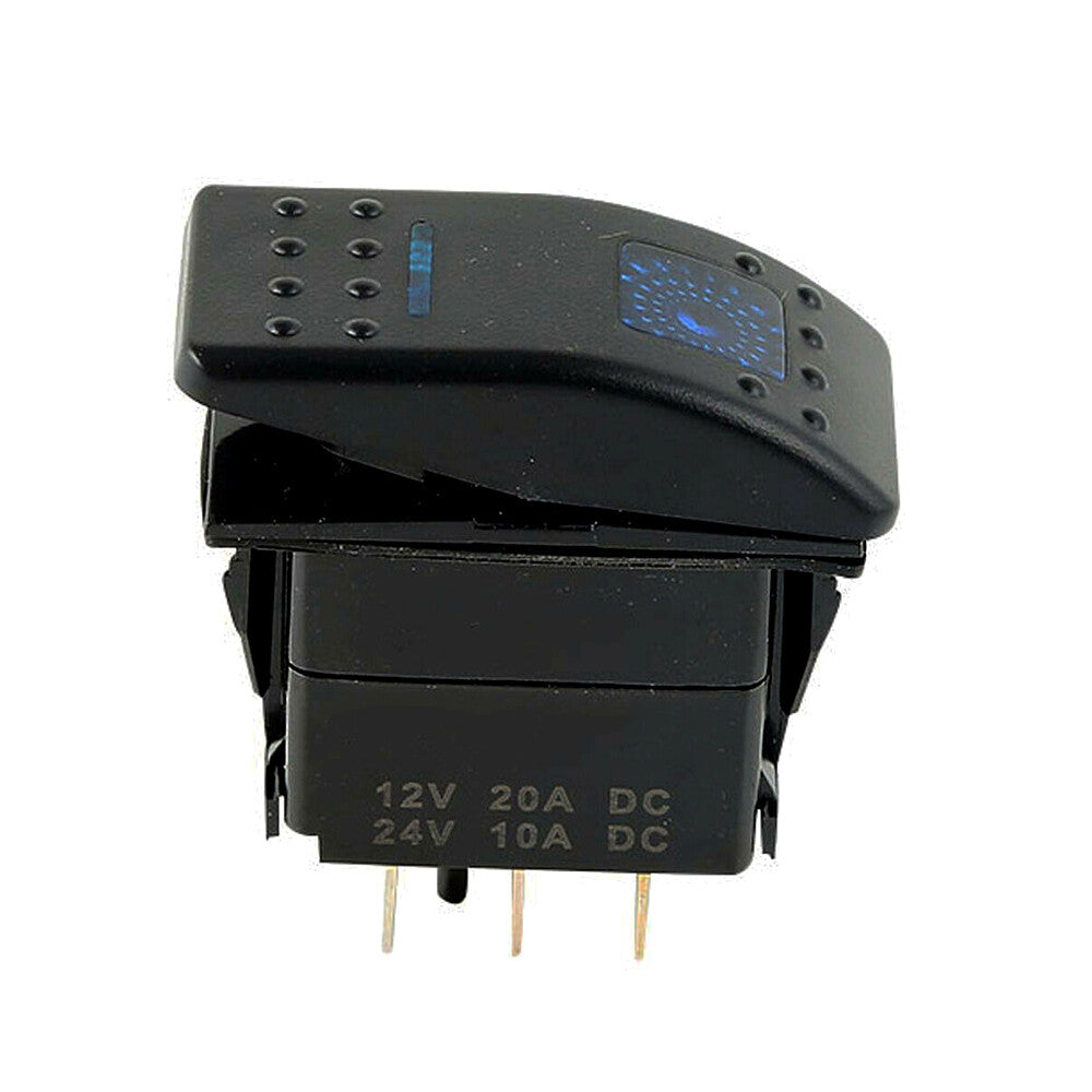 LED 12V 24V DC ON-OFF-ON Rocker Switch 7-Pin Replacement For Marine Boat