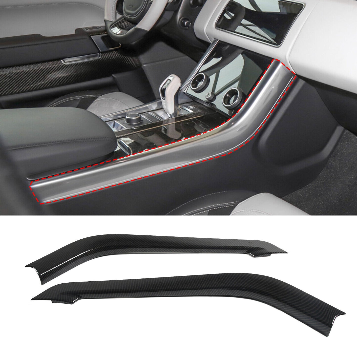 Carbon Fiber ABS Gear Shift Side Trim Covers 2P for Range Rover Sport 2014-2022