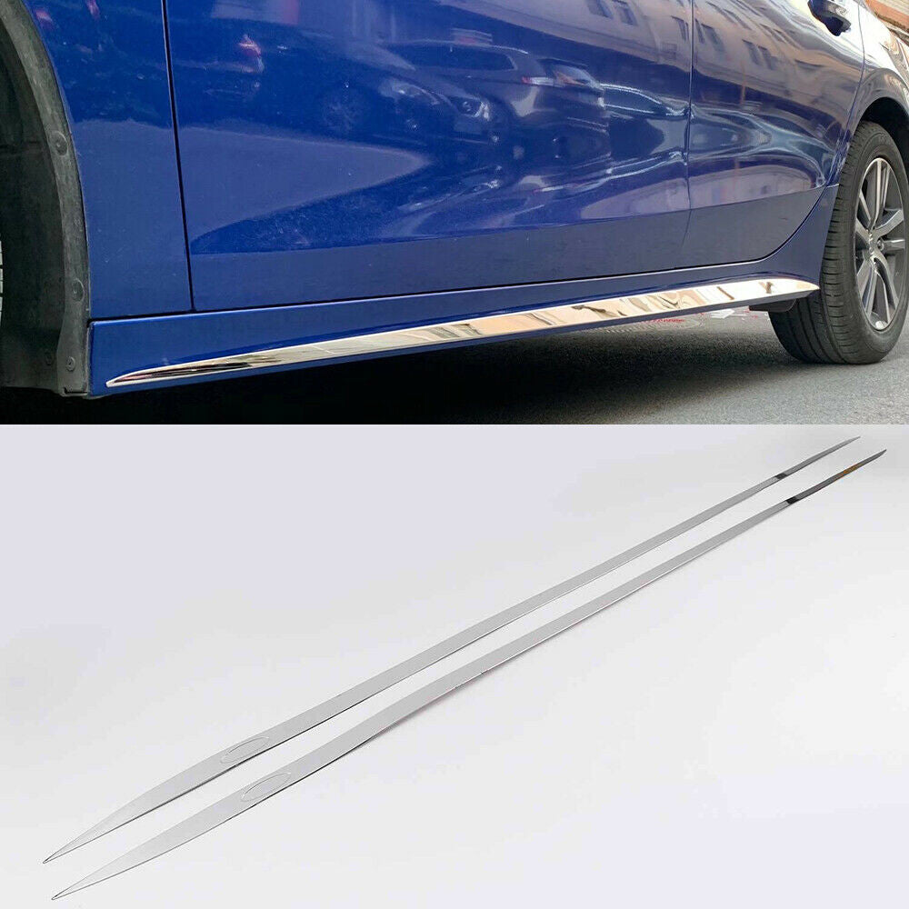 for Honda for Civic 2022-2023 Chrome Steel Door Body Side Skirt Molding Strips Trim