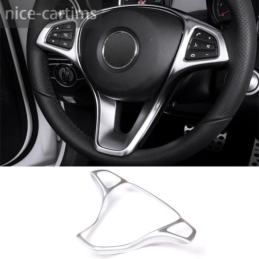Silver Steering Wheel Trim for Benz C E GLC GLA CLA Class W205 W213 X253 2015-19