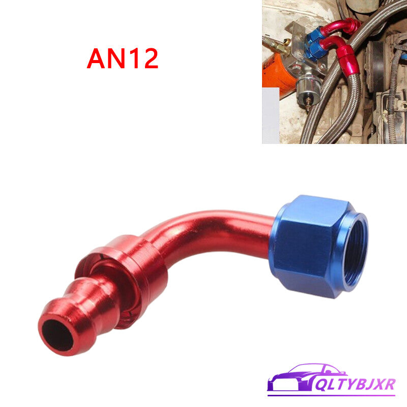 12AN AN12 90Degree Push Lock Hose End Barb Fitting/Adaptor Push-On Hose Fittings